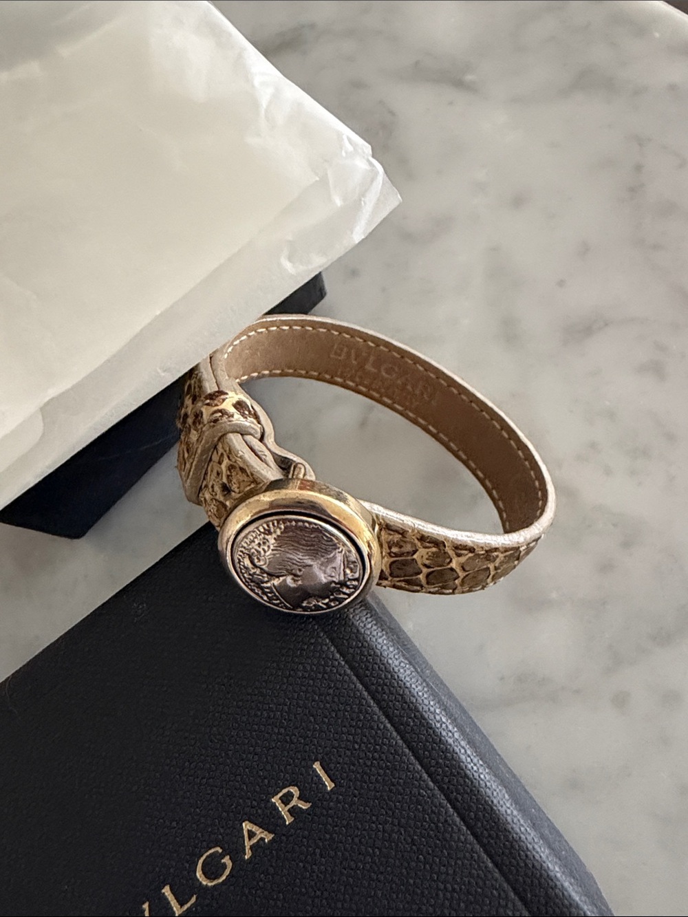 BVLGARI Snakeskin Monete Wrap Bracelet